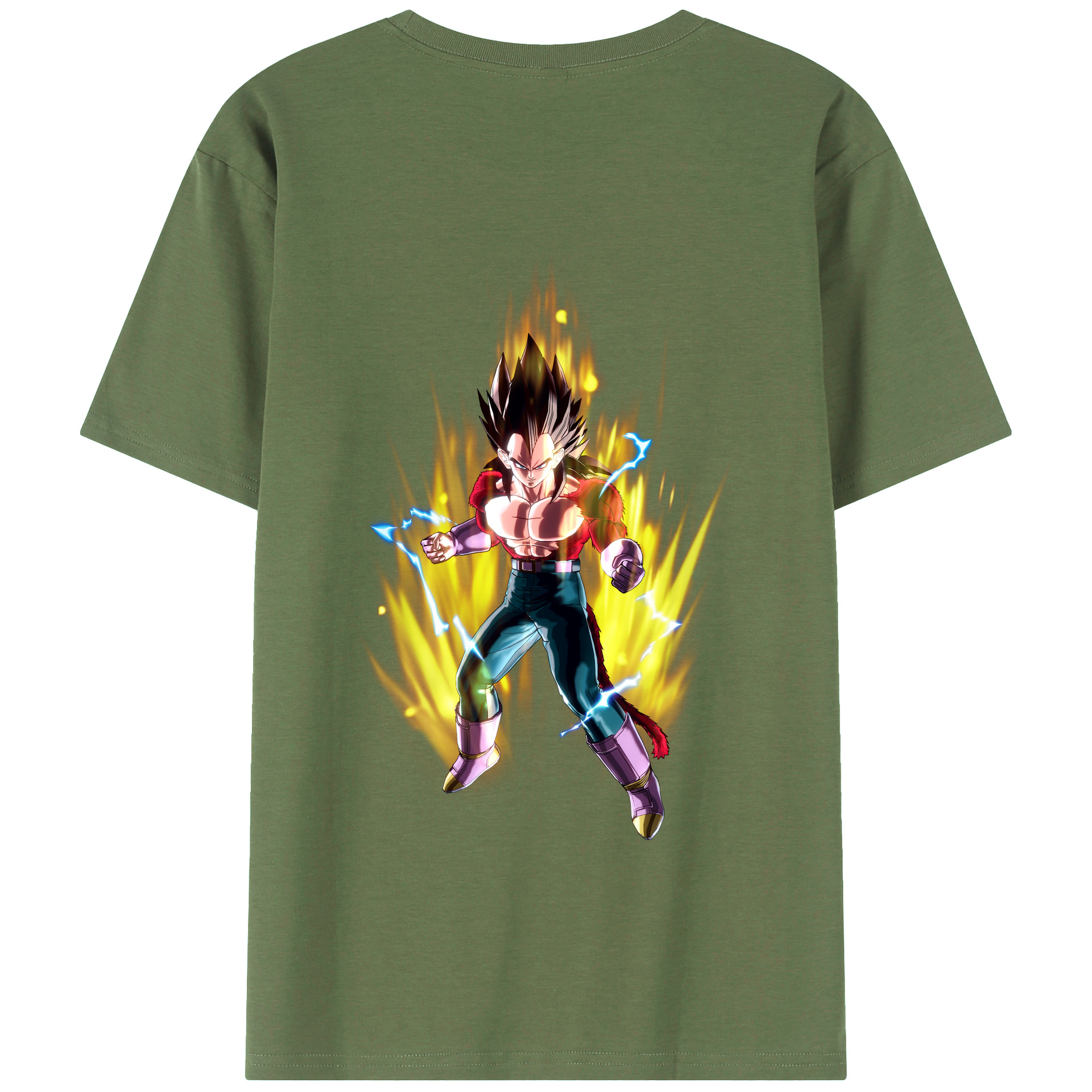 （画像用） ドラゴンボール ベジータ四世（Bejīta Yonsei）DRAGON BALL Vegeta IV 綿100％ メンズ半袖Tシャツ（バックプリント） 通気性